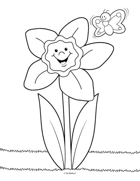 Daffodil Coloring Page Perfect For Little Ones Could Also Be A