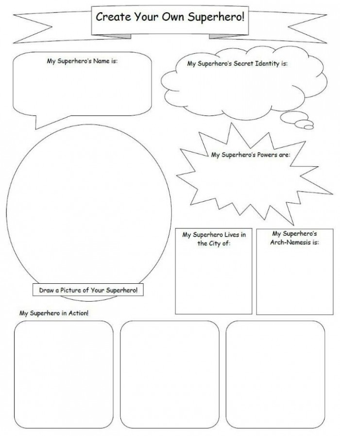 Create A Superhero Worksheets | 99Worksheets