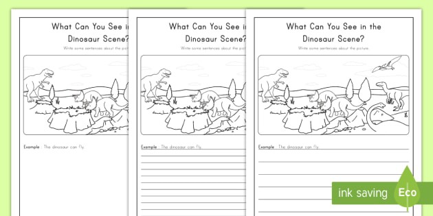 Dinosaur Scene Writing Prompts Teacher Made