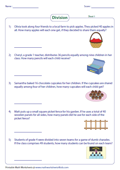 division problem solving year 1