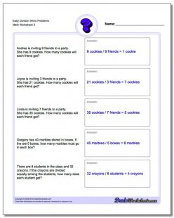 Classroom Math: Division Word Problems