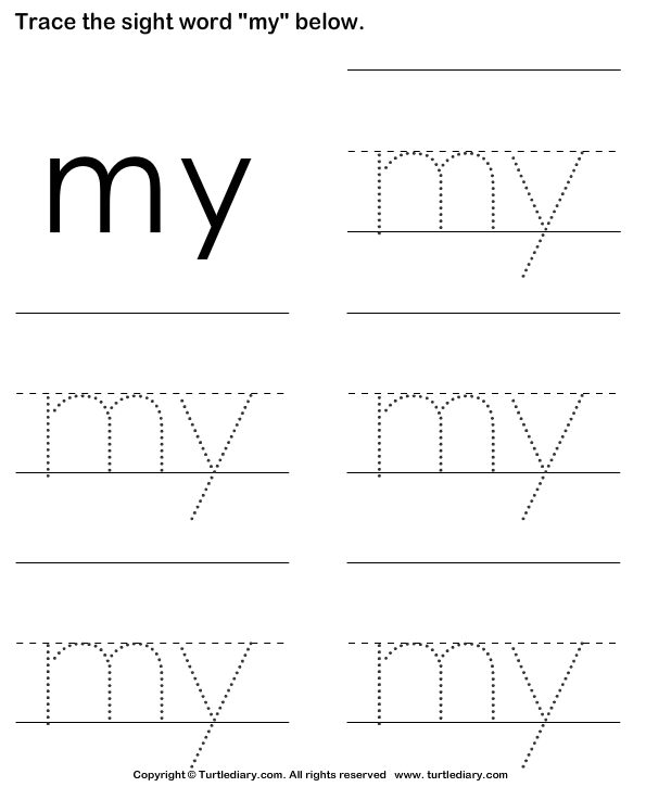 Download And Print Turtle Diarys Sight Word My Tracing Sheet