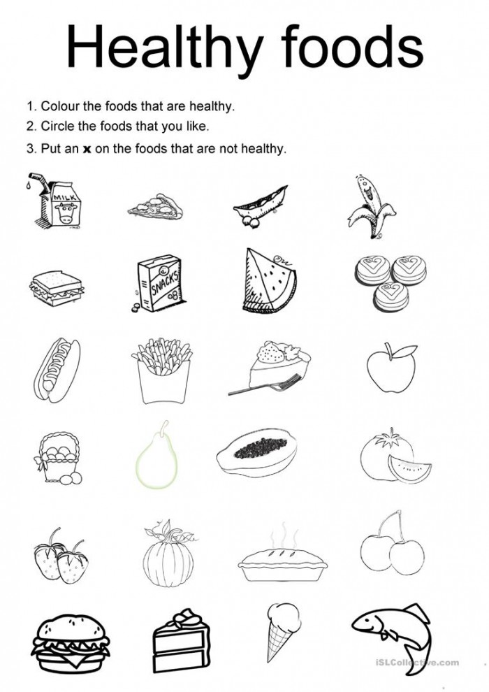 English Esl Healthy Food Worksheets