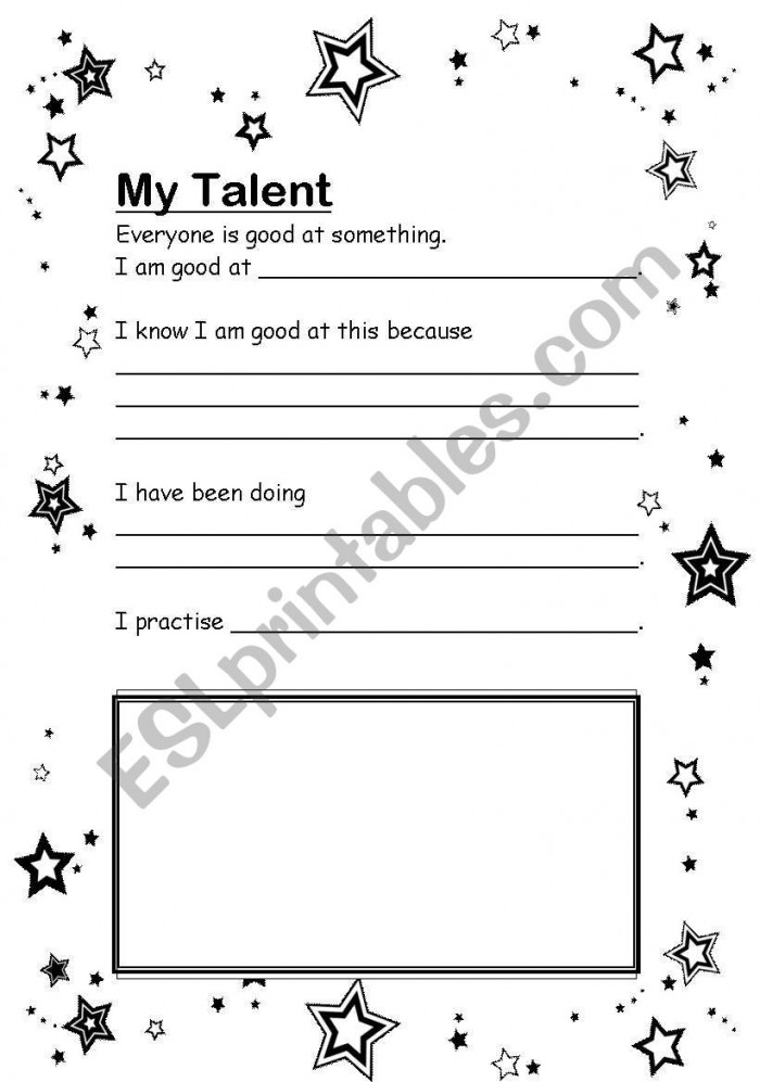English Worksheets My Talent
