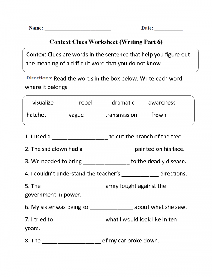 using-context-clues-worksheets-99worksheets