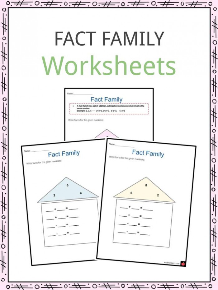 Fact Family Worksheets