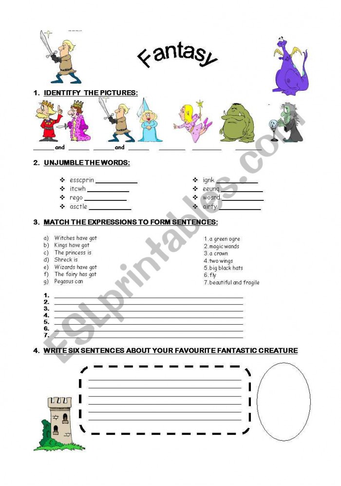 what is fantasy worksheets 99worksheets