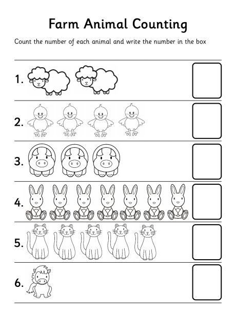 Farm Animal Counting Worksheetlet Children Stamp Numbers In Or