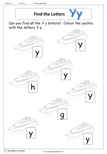 Find The Letter Y Worksheet  English Treasure Trove