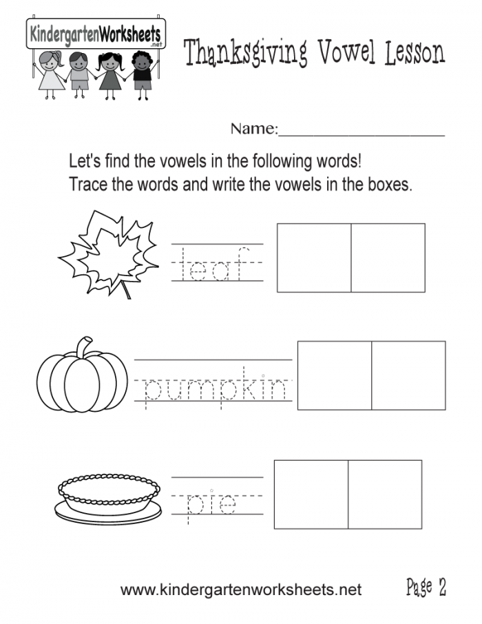 Find The Vowels Worksheet Thanksgiving Vowel Lesson  Page