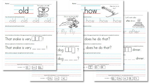 First Grade Sight Word Sentences