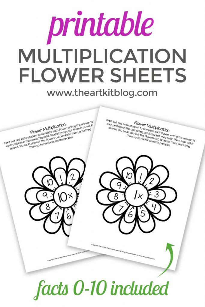 Flower Multiplication Worksheets For Kids