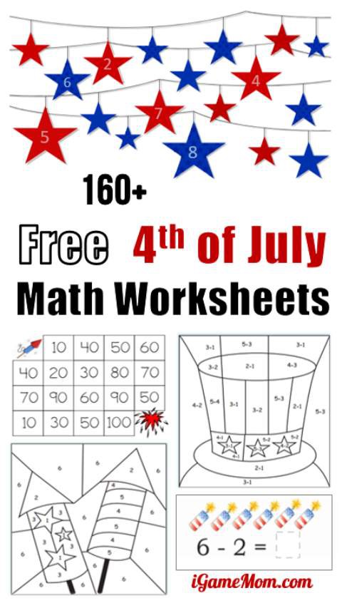 Fourth Of July Printable Math Worksheets