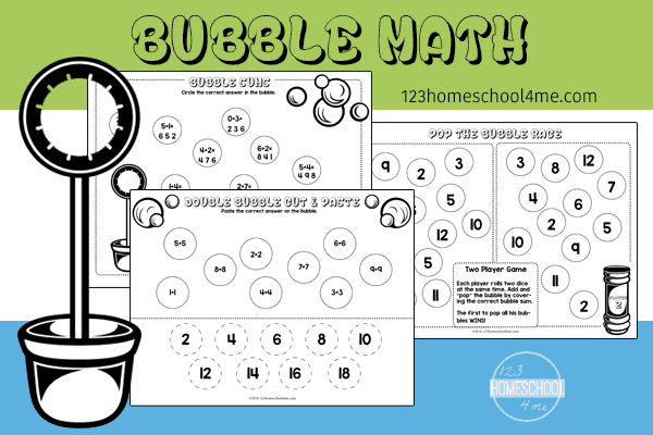 Free Bubble Kindergarten Math Worksheets