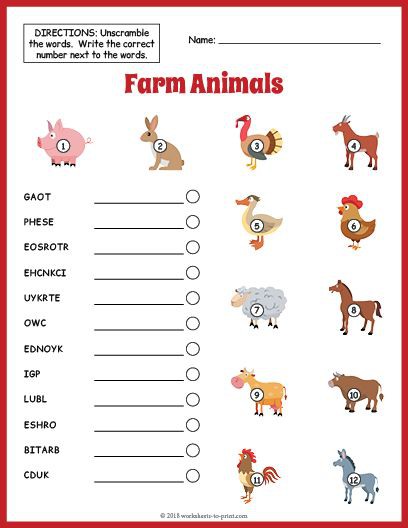 Free Farm Animals Vocabulary Worksheet With Images