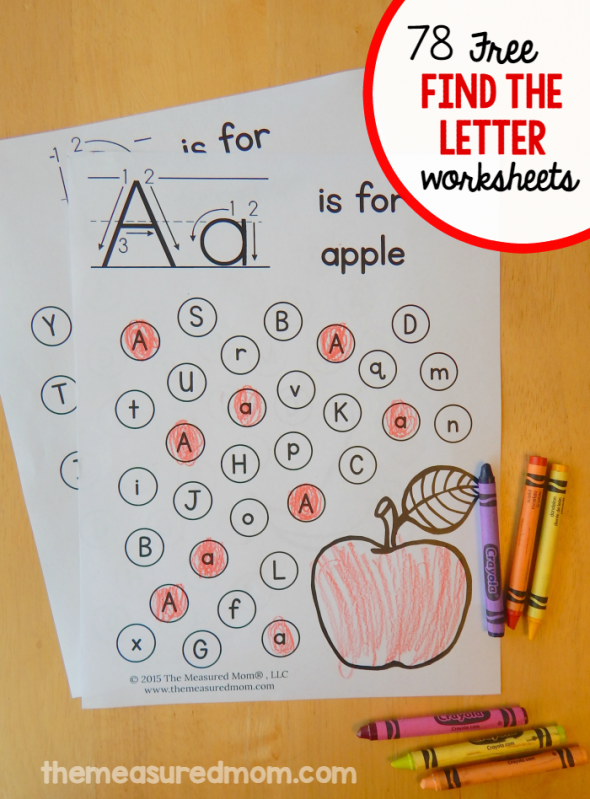 Free Find The Letter Alphabet Worksheets
