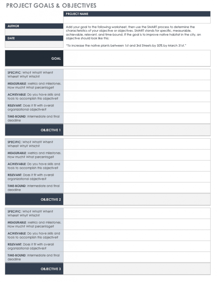 Free Goal Setting And Tracking Templates