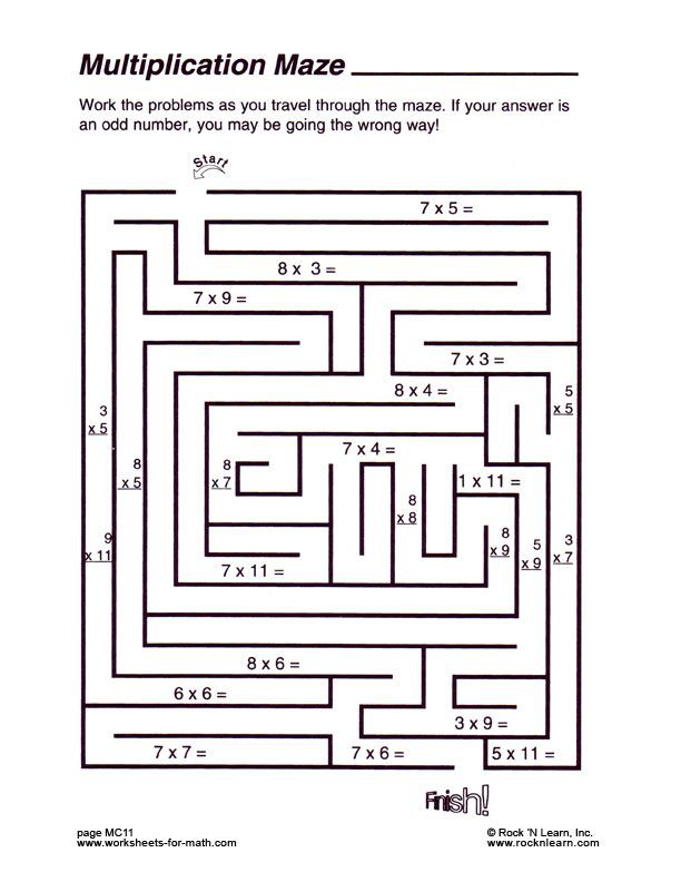 Multiplication Maze Worksheet Pdf