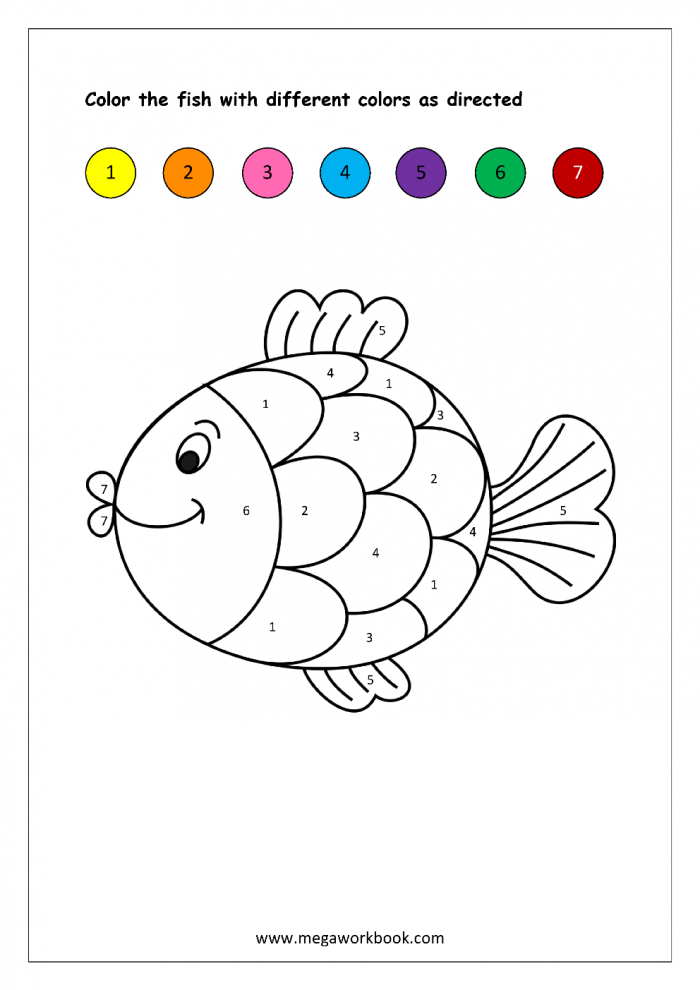 Color By Number Fish Worksheets 99Worksheets