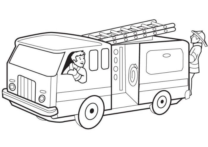 Fire Truck Coloring Page Worksheets 99worksheets