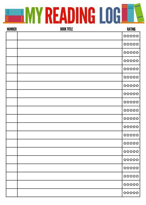 Free Printable Reading Log