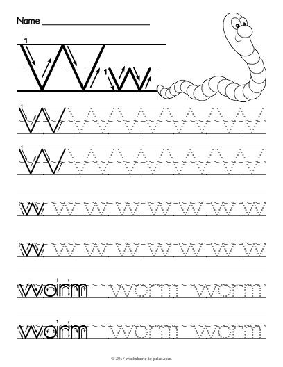 Free Printable Tracing Letter W Worksheet