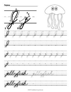 Cursive Handwriting: “J” Is For Jellyfish