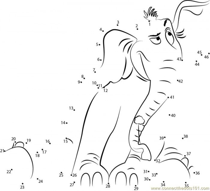 Connect The Dots To Horton! Worksheets | 99Worksheets