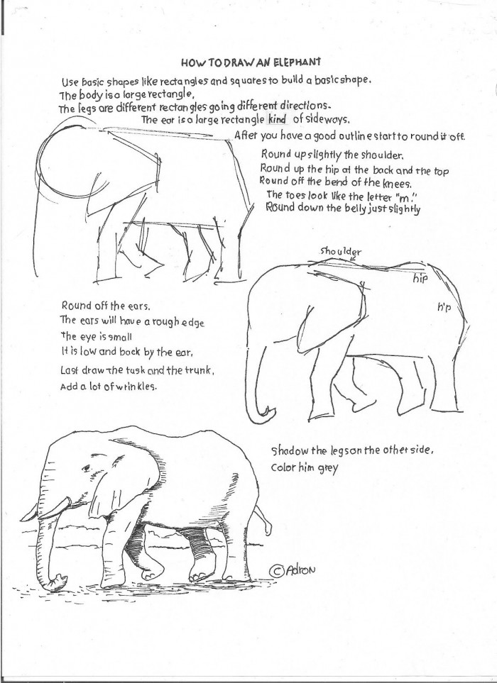 How To Draw An Elephant Easy Worksheet With Images