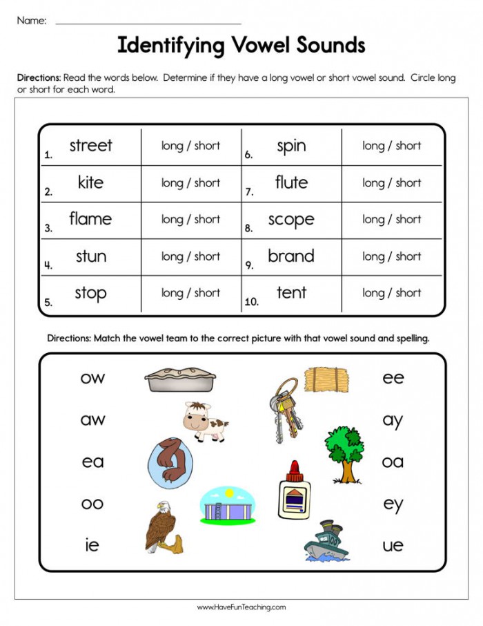 long and short vowels a worksheets 99worksheets