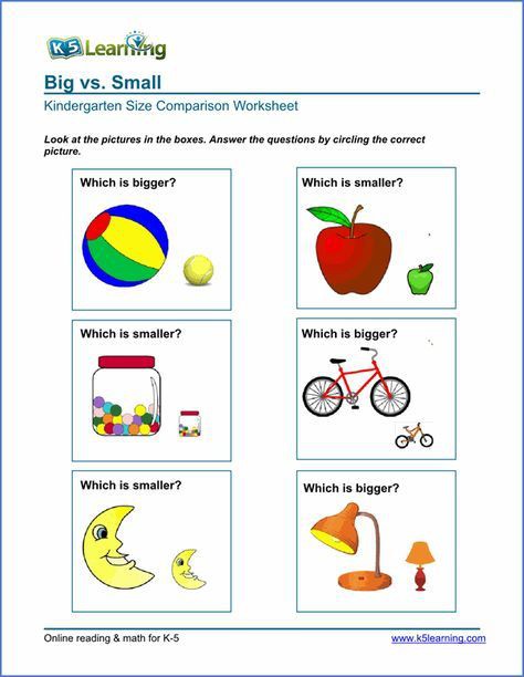 Image Result For Worksheet For Big And Small With Images