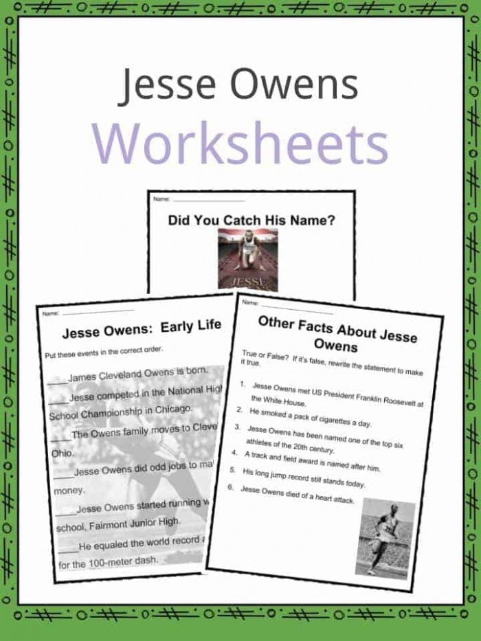 Jesse Owens Facts  Worksheets  Accomplishments   Biography For Kids