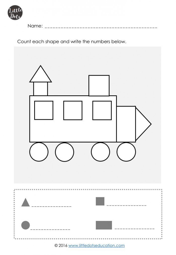 Count The Simple Shapes Worksheets | 99Worksheets