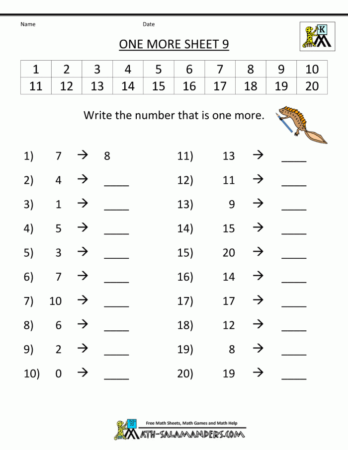 Kindergarten Math Worksheets Printable