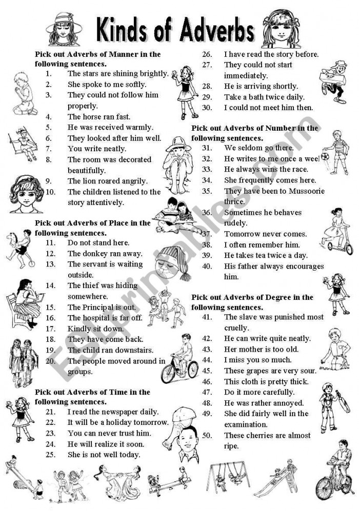 All Kinds Of Adverbs Worksheets 99Worksheets
