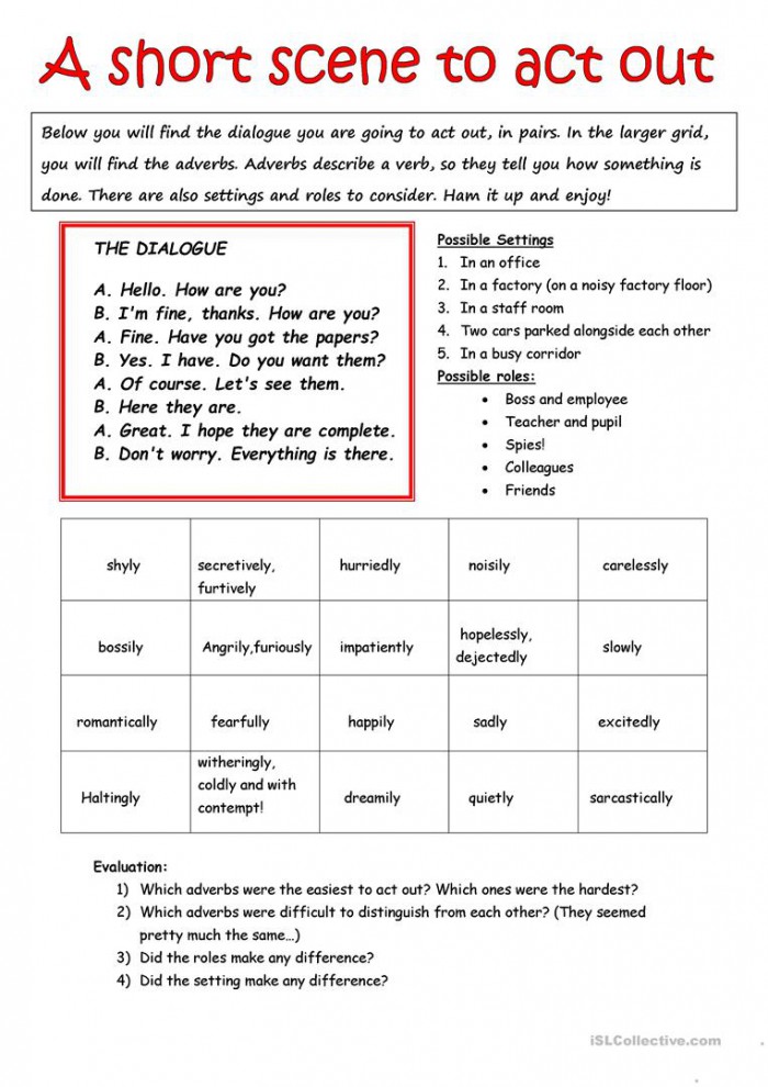 Dialogue And Drama Worksheets | 99Worksheets