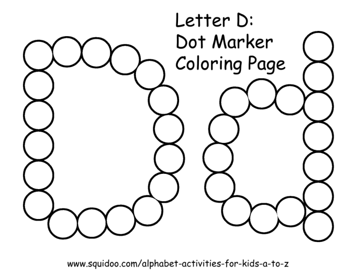 Letter D Dot Marker Coloring Page  With Images