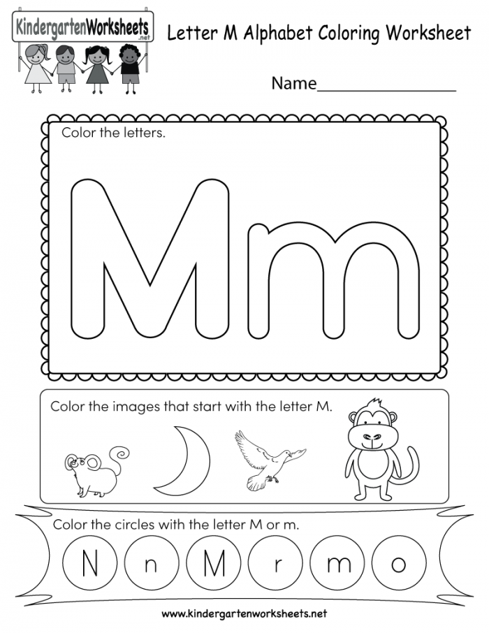 Letter M Coloring Worksheet