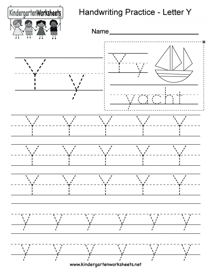 Letter Y Writing Practice Worksheet For Kindergarteners You Can