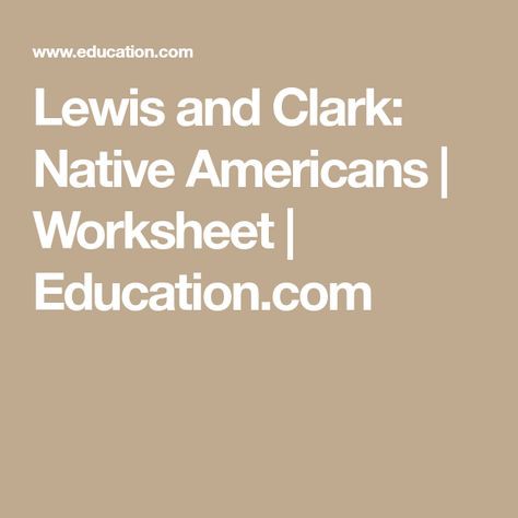 Lewis And Clark Native Americans
