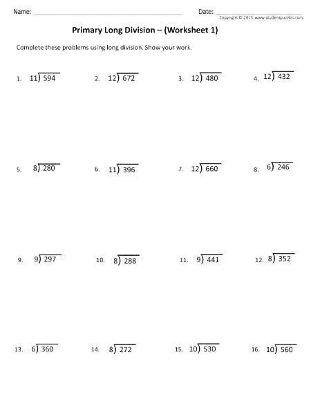 Long Division Worksheets Grade  With Images