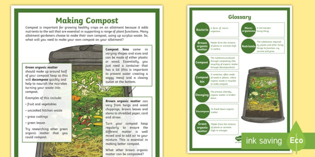 Making Compost Fact Sheet Teacher Made