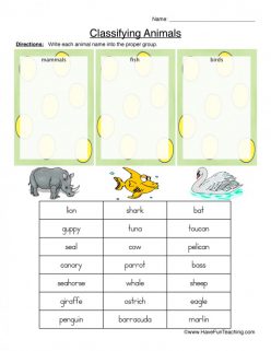 Sorting Animals