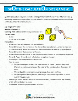 Dice Games For Kids