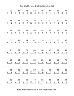 Two-Digit By One-Digit Multiplication