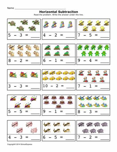 lets practice subtraction 1 to 10 worksheets 99worksheets