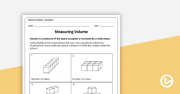 Measuring Volume Worksheet Teaching Resource