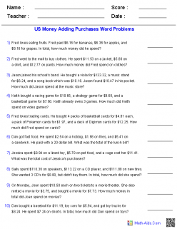 Money Math Word Problems