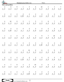 Times Tables: 4s