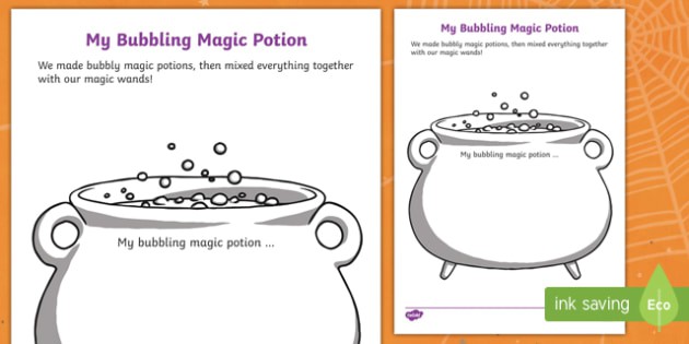 My Bubbling Magic Potion Worksheet  Worksheet